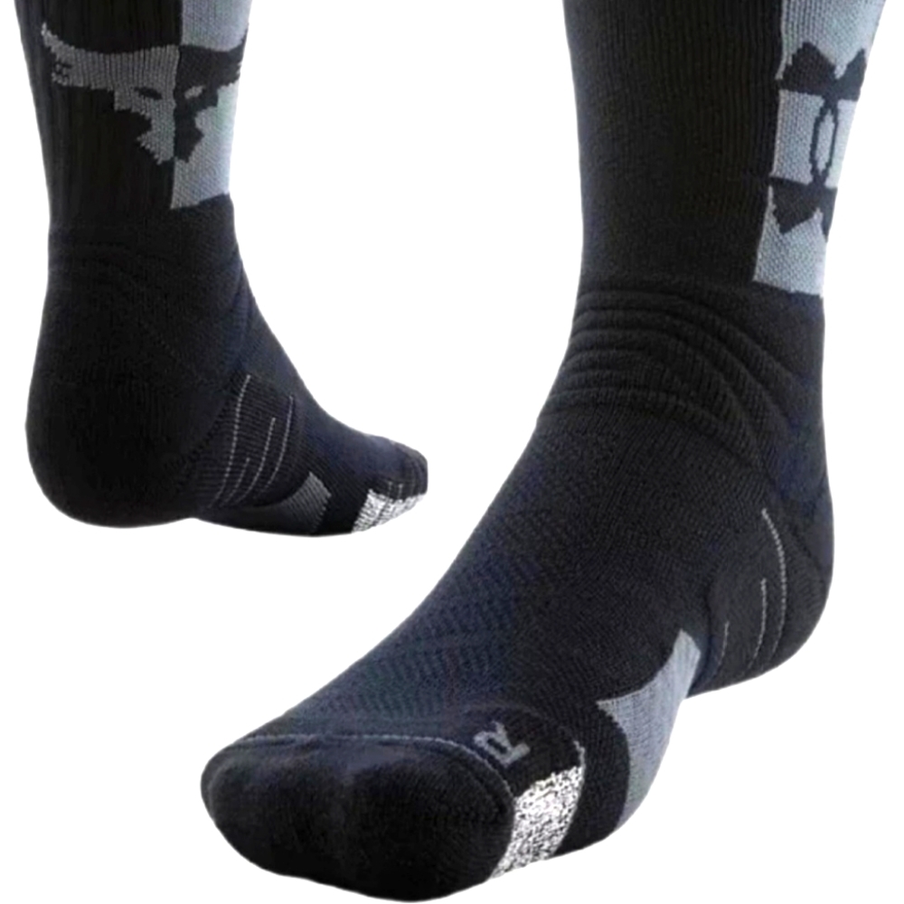 Under Armour Crew Socks UA Playmaker Project Rock 1362703 Black Gray 8-12 NWT